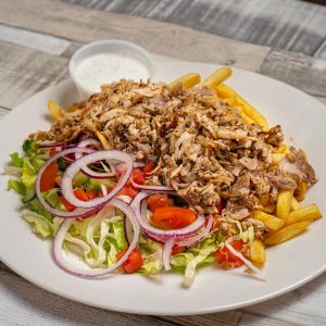 Gyros tányéron